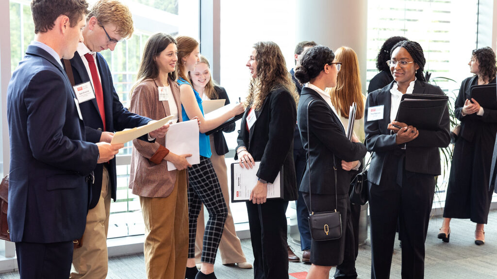 NC State PCOM students at a job fair in 2023